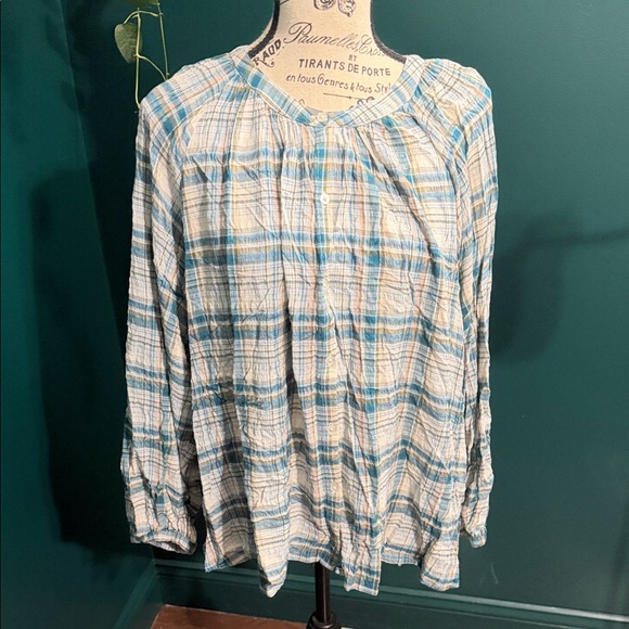 Old Navy Tops - Old Navy Women's Blue and White Checkered Blouse